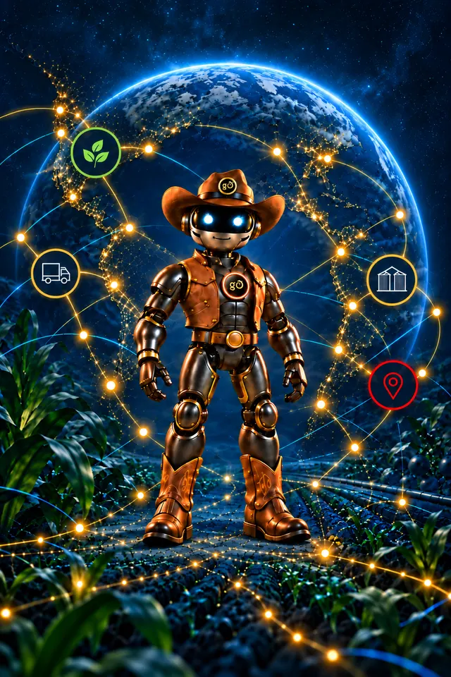 JARVIS, el asistente de gO AgroMarket, frente al globo de la red agrícola